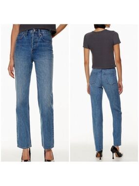 Aritzia Denim Forum The 90's Joni High Rise Loose Jeans 4 Years Retro Mid Blue